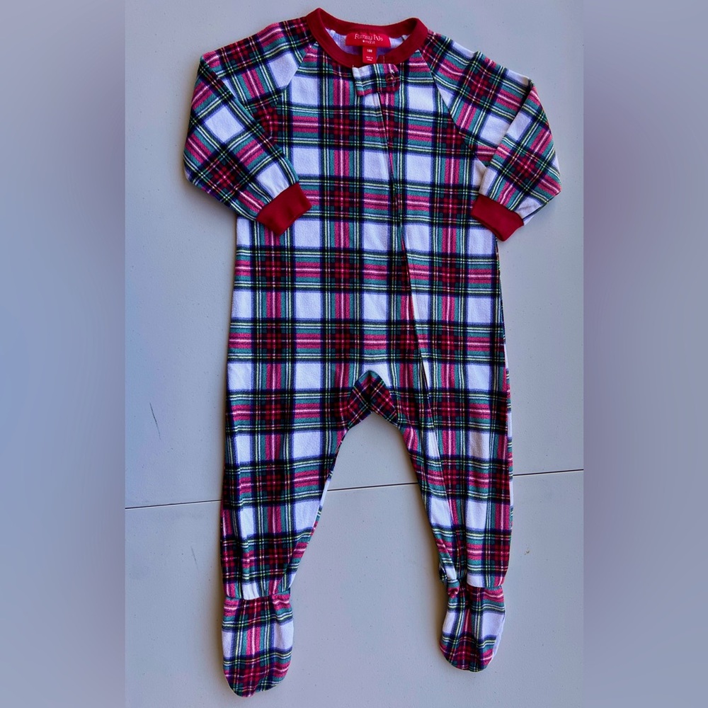 Christmas Thème Plaid Boy’s Footed Onesie by Macy’s | 18 Months | Preowned